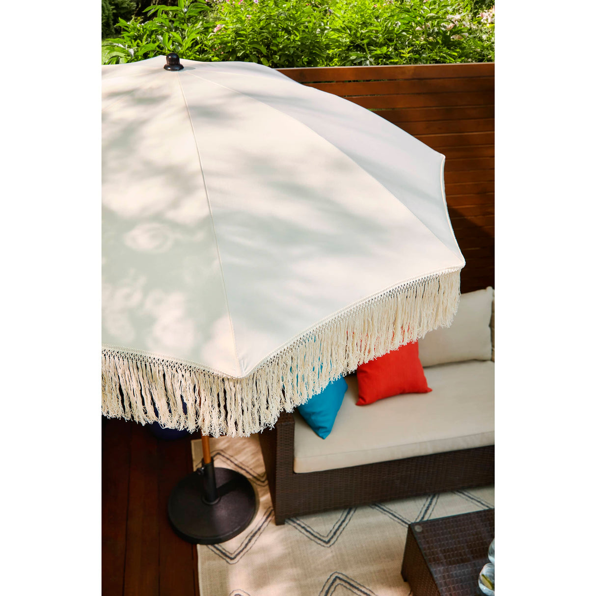 7' Market Umbrella with Fringe - Ivory
