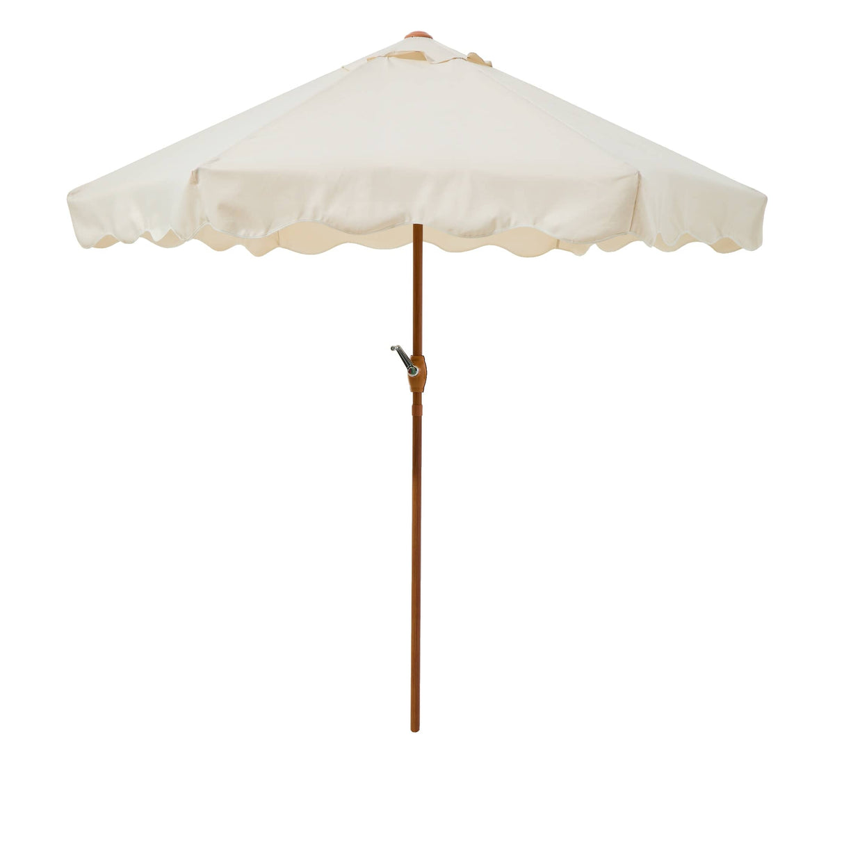 7' Scalloped Crank Market Umbrella - Warm White