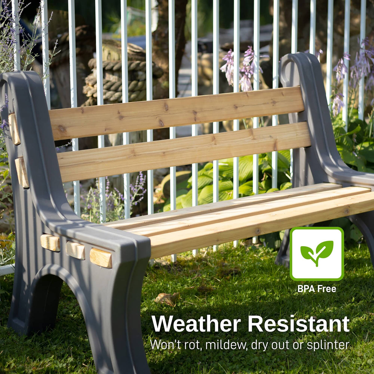 Custom Length Lightweight Indoor or Outdoor Bench Ends - Graphite, 2 Pack