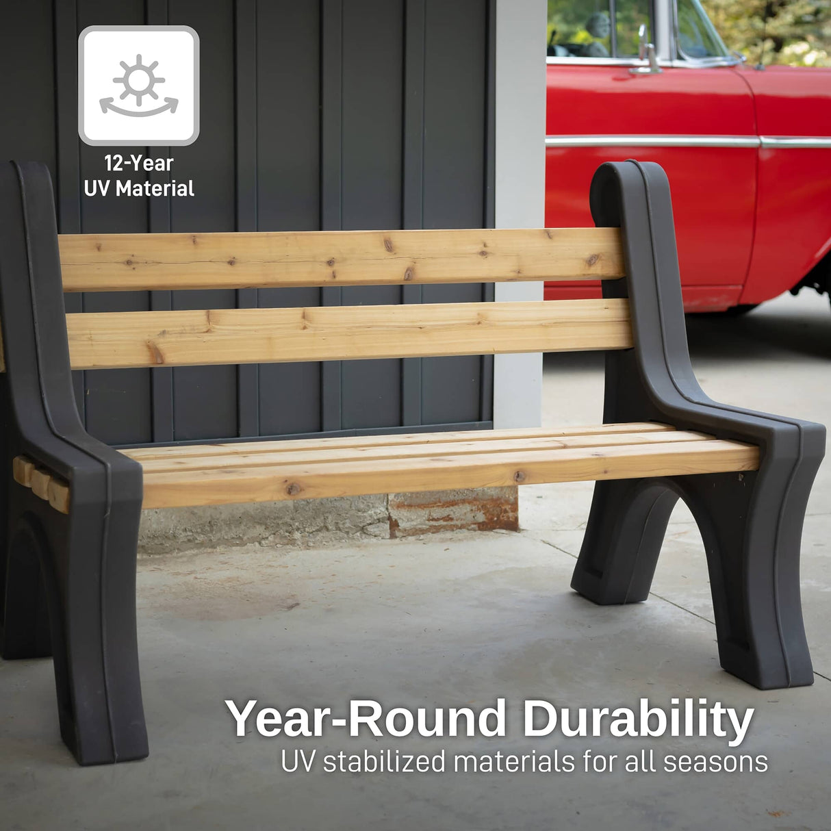 Custom Length Lightweight Indoor or Outdoor Bench Ends - Graphite, 2 Pack