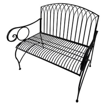 44" Metal Classic Garden Bench - Black