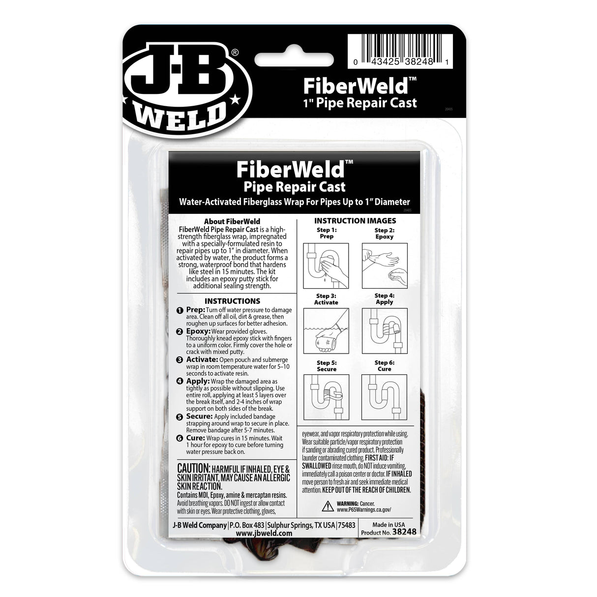 FiberWeld Permanent Pipe Repair Cast Kit - 2" x 36" Roll