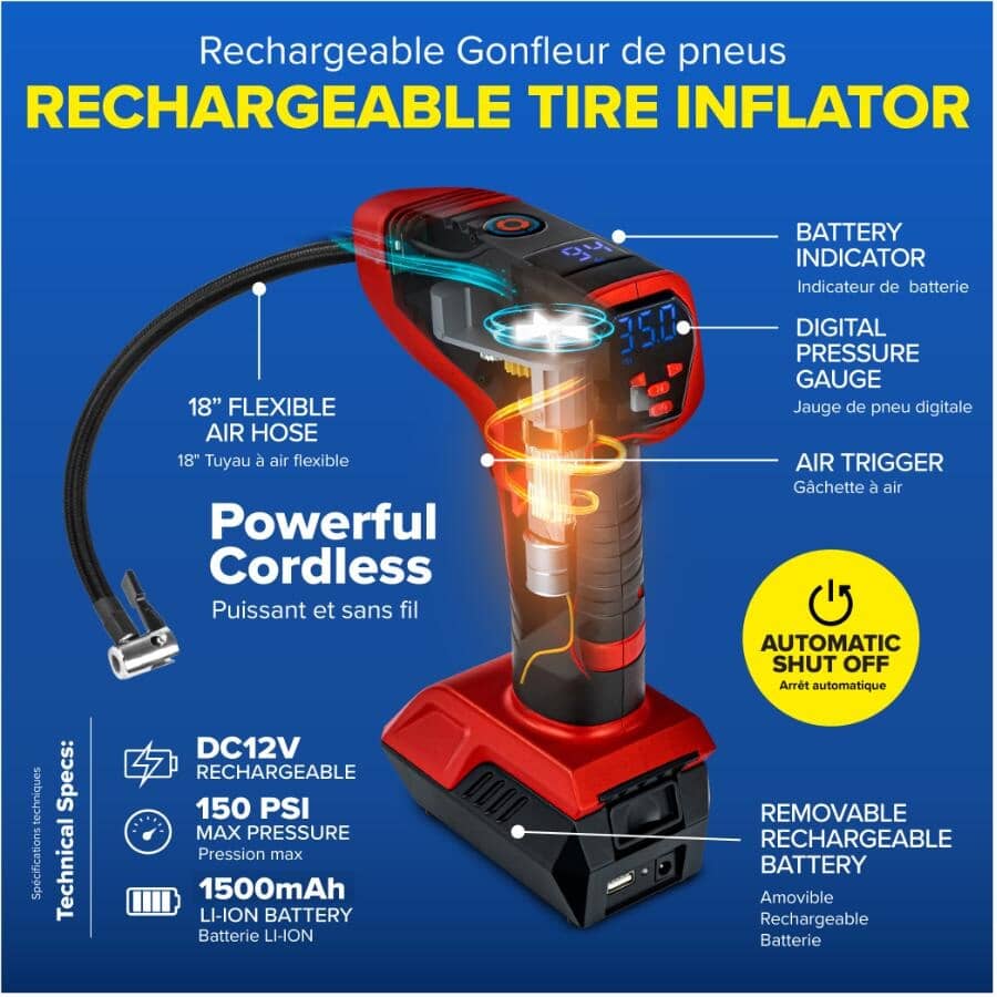 As Seen On TV Rechargeable Tire Inflator Pro