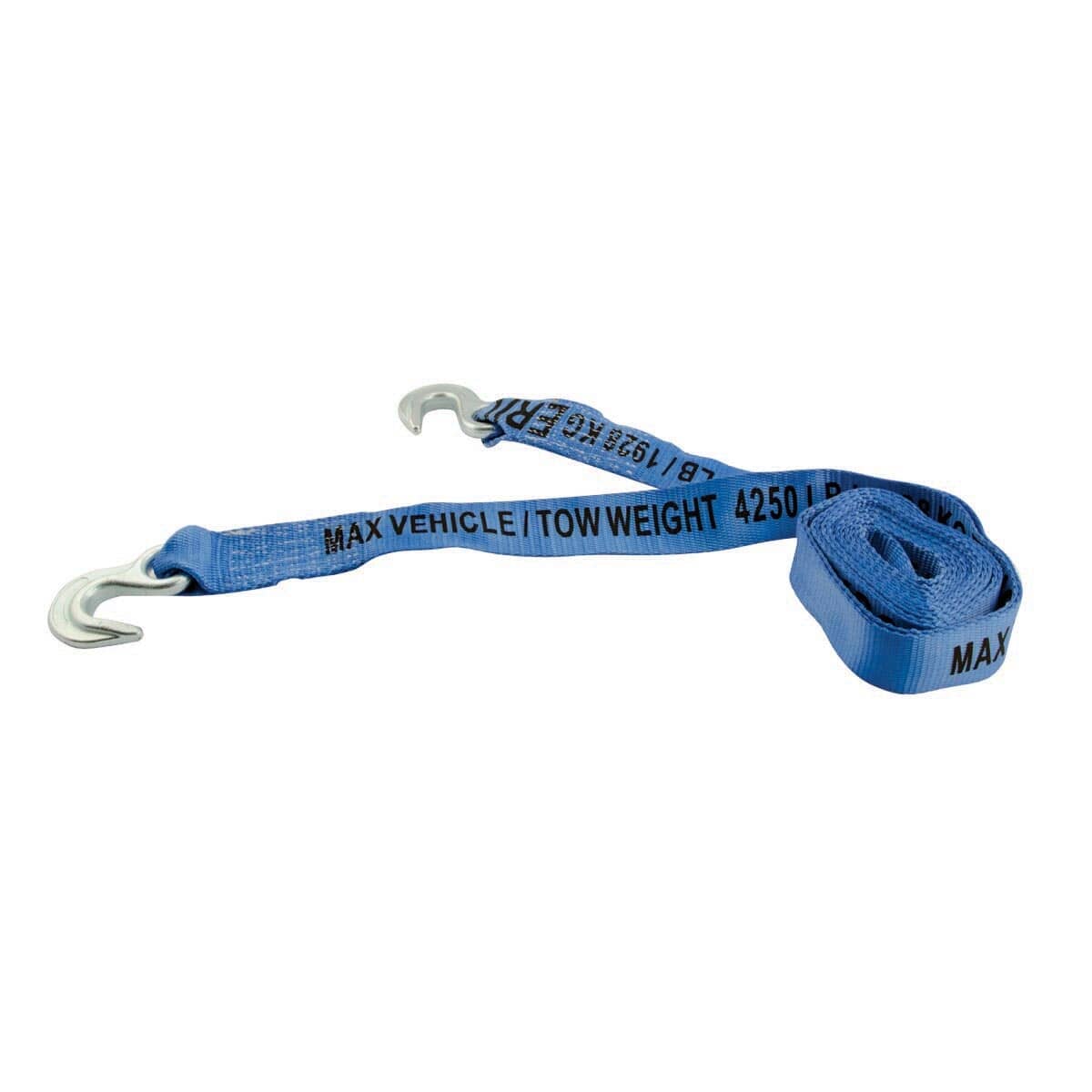 8500 lb Tow Strap - with Hooks, 2" x 15'