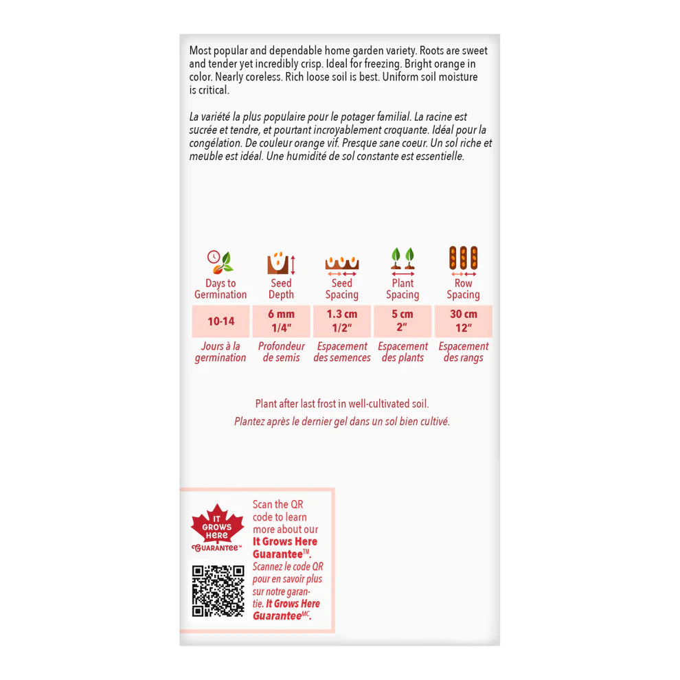 Scarlet Nantes Carrot Seeds - Value Size