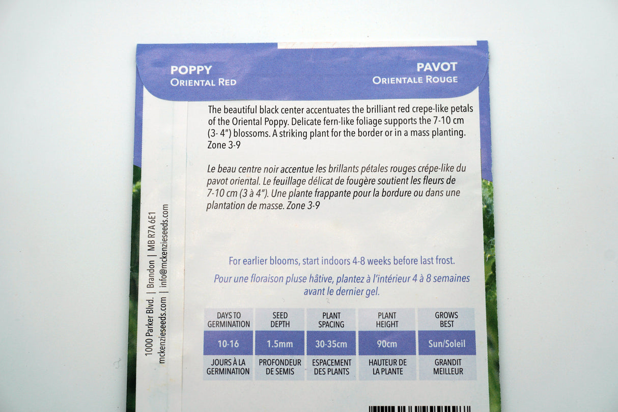 Oriental Red Poppy Seeds