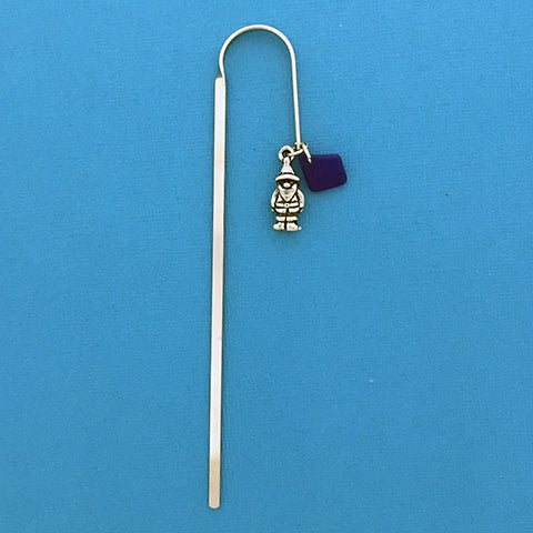 Gnome Bookmark With Blue Seaglass