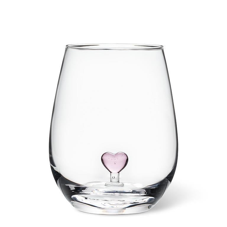 Stemless Heart Wine Glass