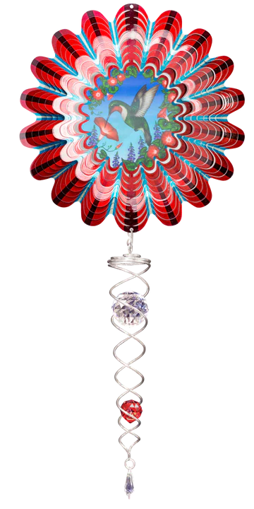 Animated Hummingbird Wind Spinner