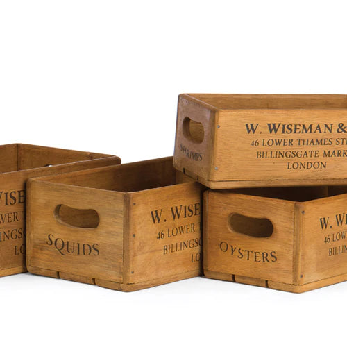 Rectangle Wooden Crates - Set of 5