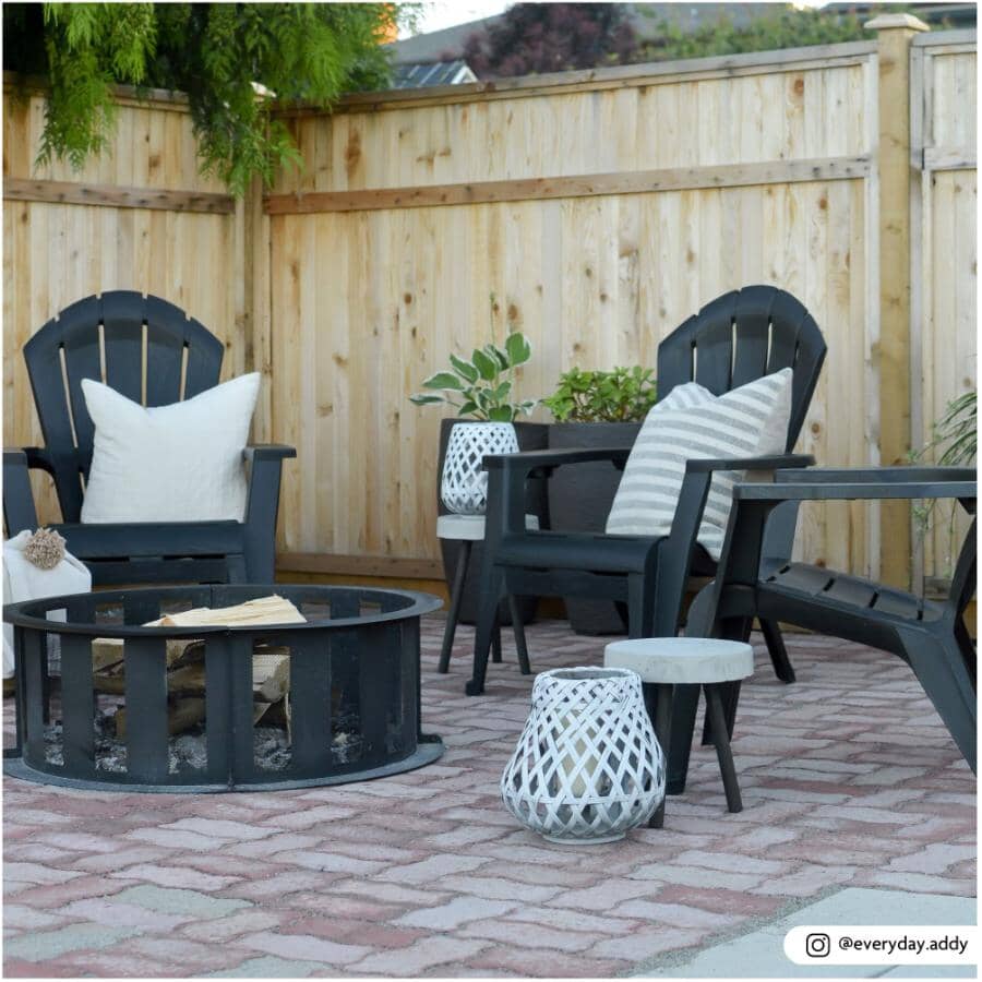 Deluxe Adirondack Chair with Cup Holder - Black