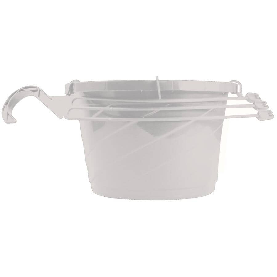 10" White Hanging Basket Planter