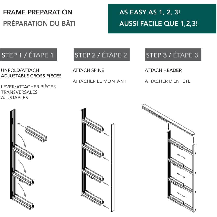 24"-36" x 80" Adjustable Pocket Door Hardware + Frame