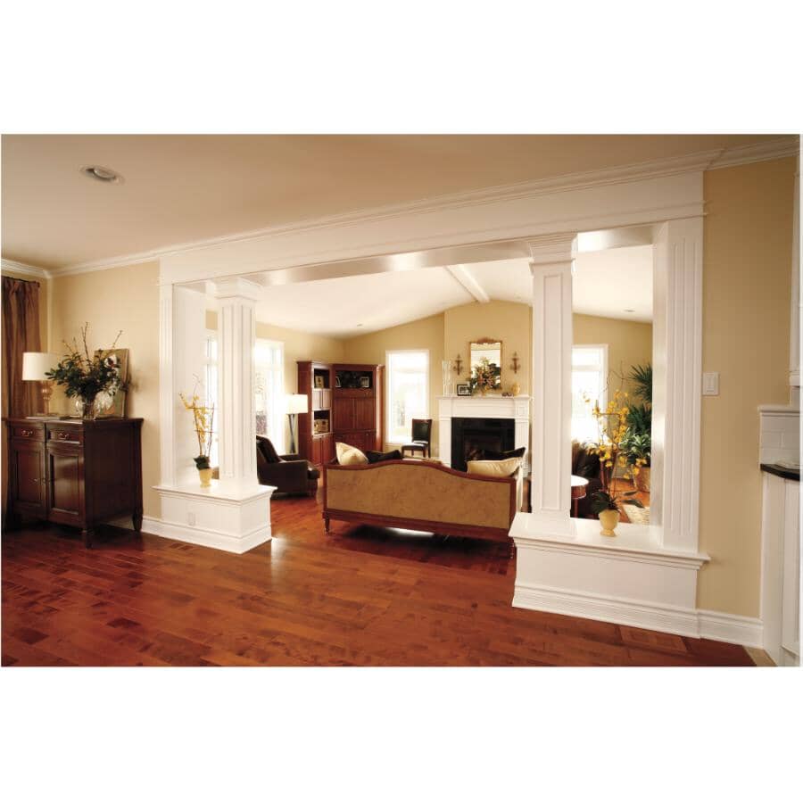 5/8" x 5-9/16" x 8' Medium Density Fibreboard Ultra Light Primed Colonial Baseboard Moulding