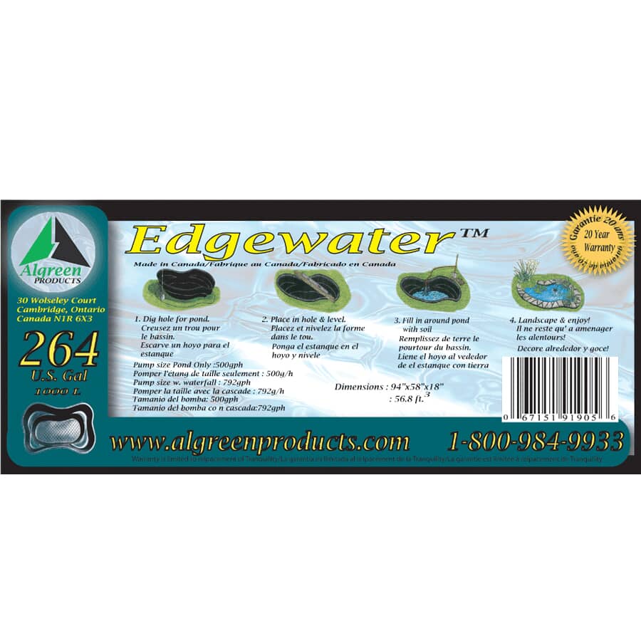 264 Gal Edgewater Garden Pond