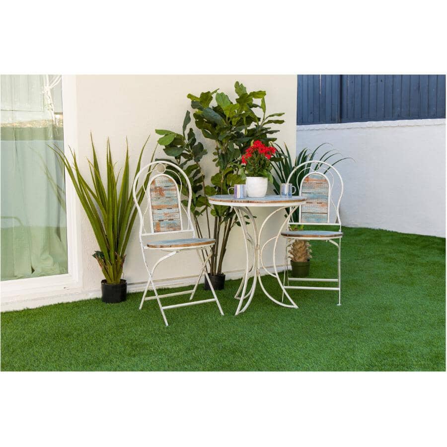 Weathered Wood Folding Bistro Set - 3 Piece