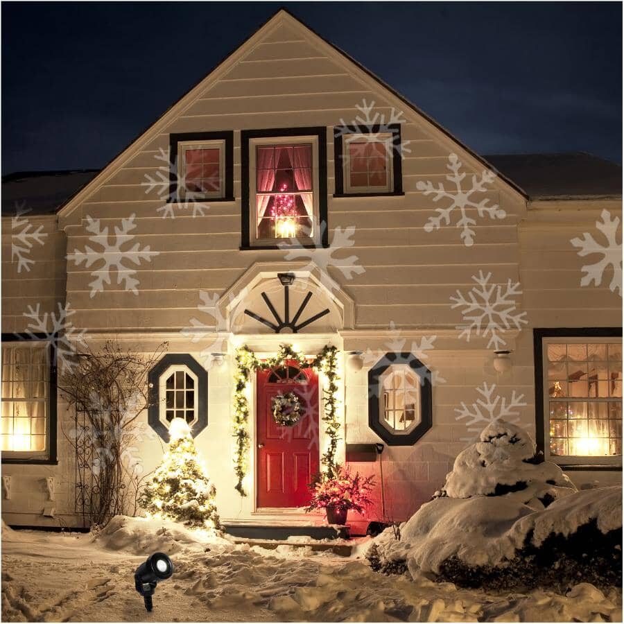 White Snowflake LED Rotating Projector