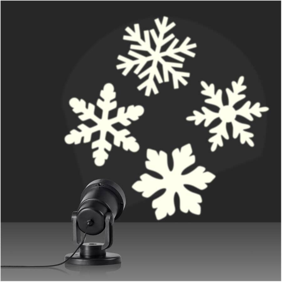 White Snowflake LED Rotating Projector