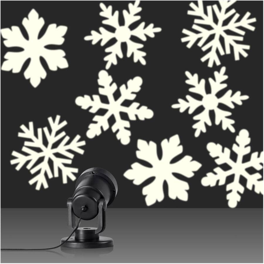 White Snowflake LED Rotating Projector