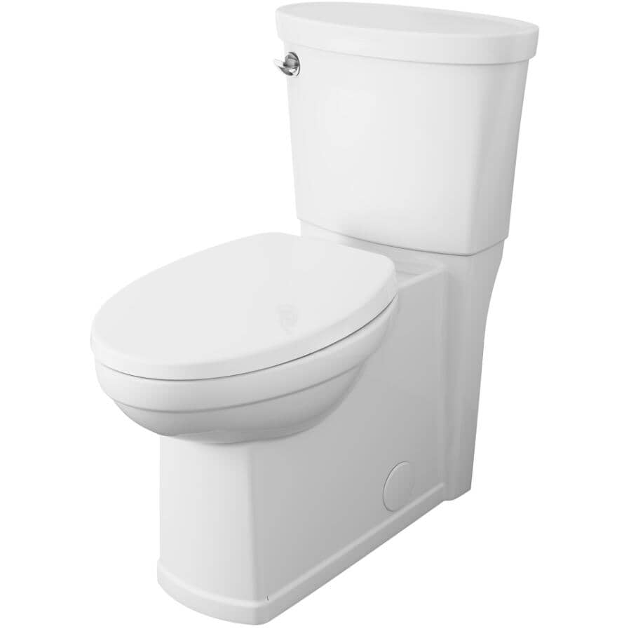 4.8 L Decor High Efficiency Elongated Toilet - with Concealed Trapway, 16.5" Right Height, White