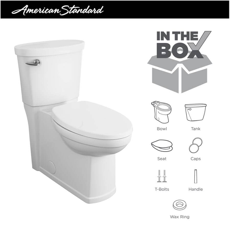 4.8 L Decor High Efficiency Elongated Toilet - with Concealed Trapway, 16.5" Right Height, White