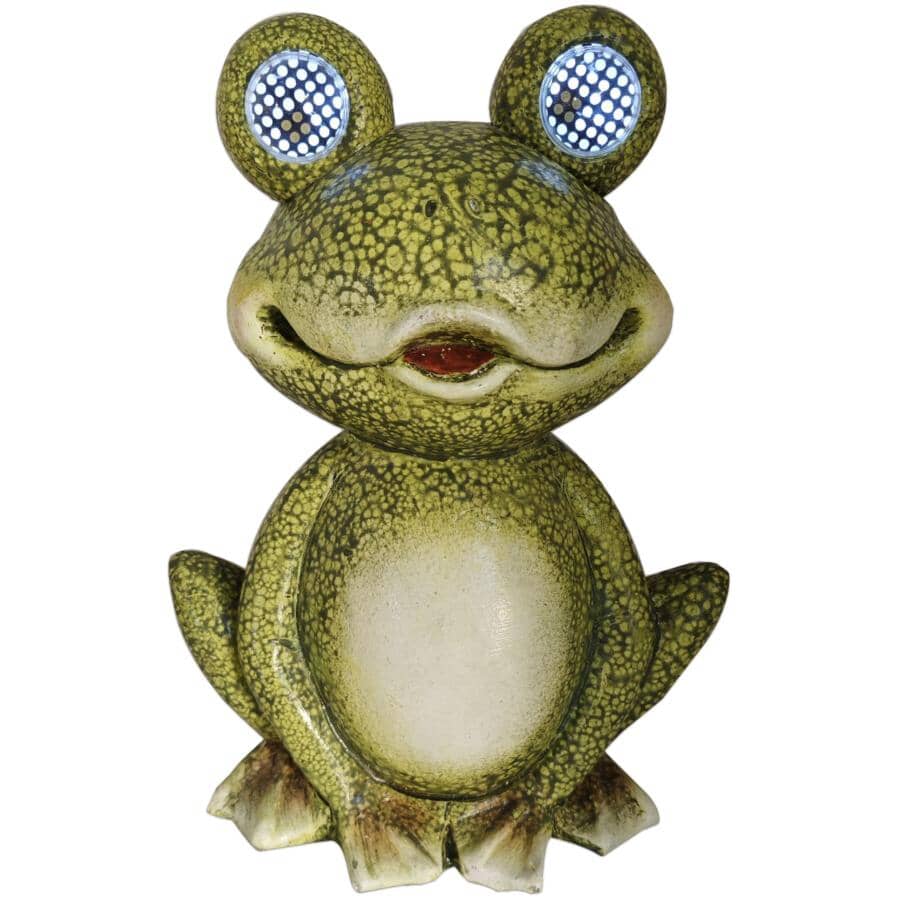 Frog with Animated Eyes Garden Statue - 13.5"