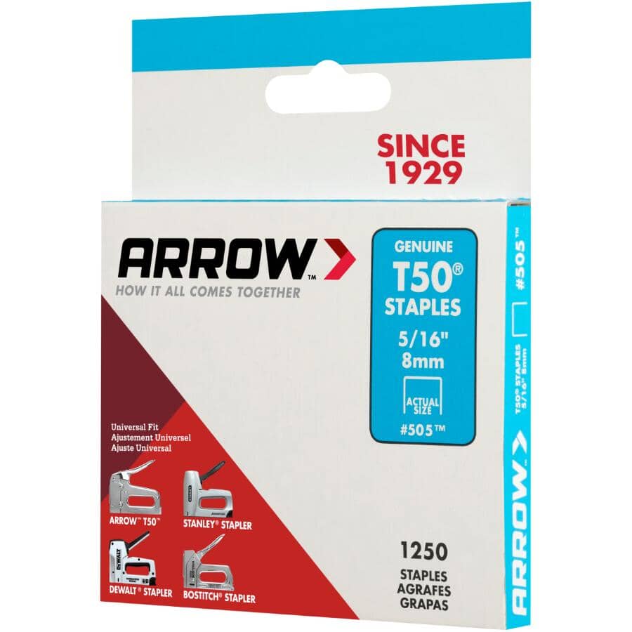 1250 Pack 5/16" Staples, for T50 Stapler
