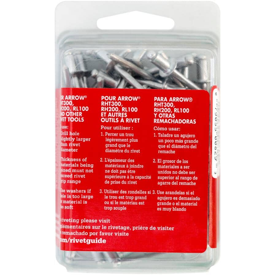 50 Pack 3/16" Short Aluminum Rivets