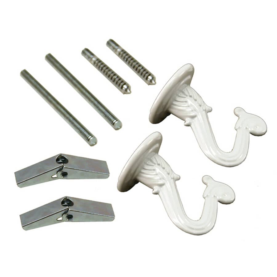 2 Pack White Swag Hooks