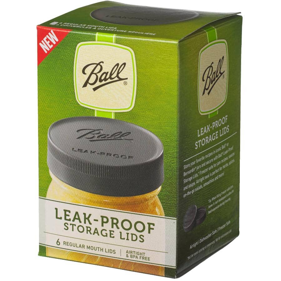 Plastic Regular Mason Jar Lids - 6 Pack