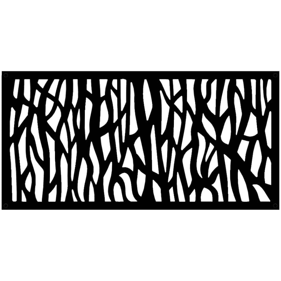 2' x 4' Sprig Black Decorative Screen Panel