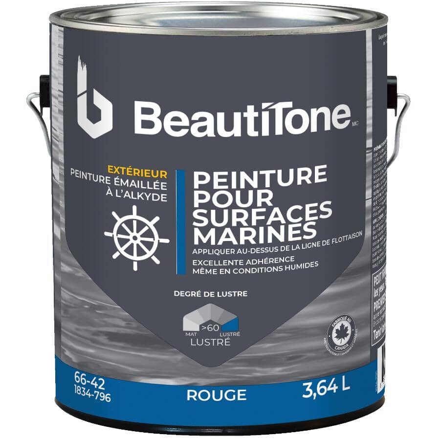 Alkyd Marine Paint - Red, 3.64 L