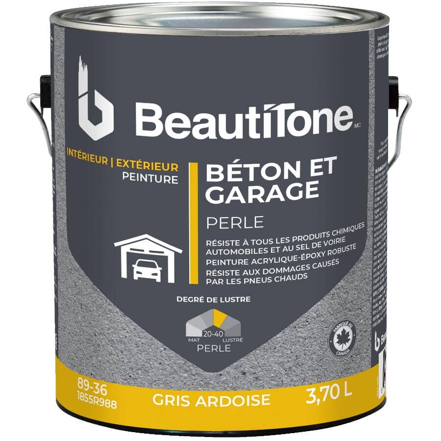 Concrete & Garage Acrylic Latex Paint - Slate Grey, 3.7 L