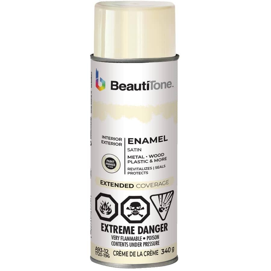 Enamel Interior / Exterior Spray Paint - Satin Crème de la Creme, 340 g