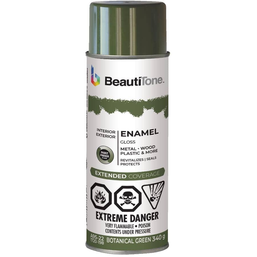 Enamel Interior / Exterior Spray Paint - Gloss Botanical Green, 340 g