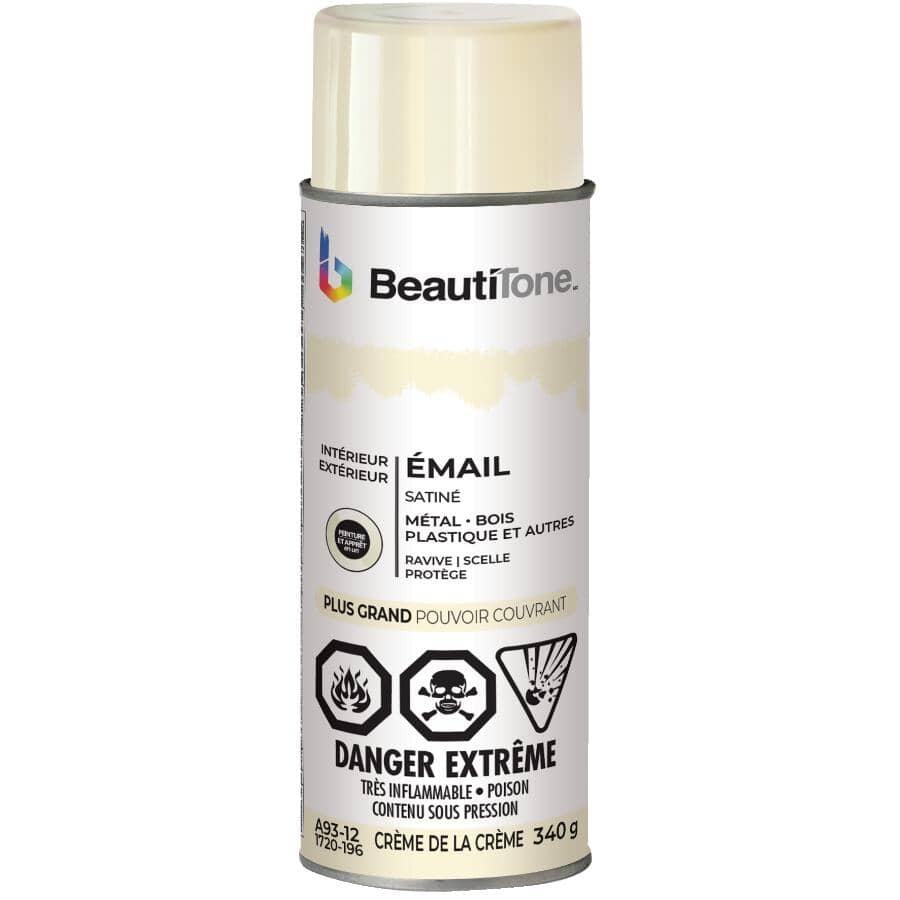 Enamel Interior / Exterior Spray Paint - Satin Crème de la Creme, 340 g