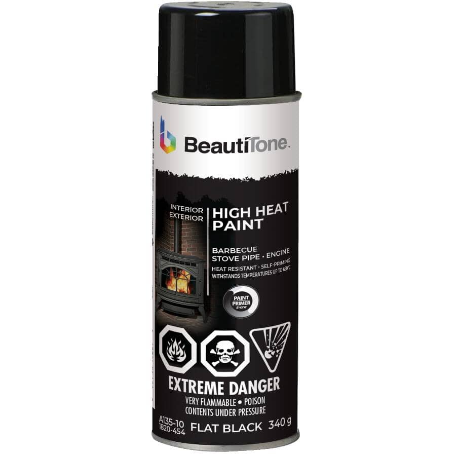 High Heat BBQ Spray Paint - Flat Black, 340 g