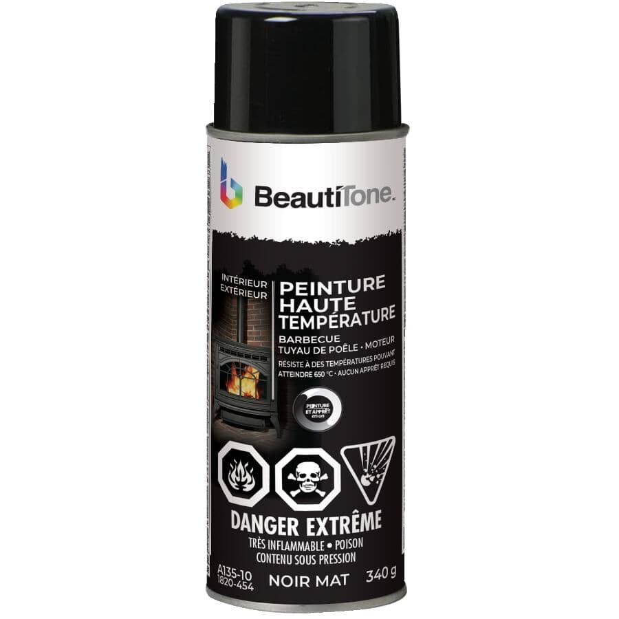 High Heat BBQ Spray Paint - Flat Black, 340 g