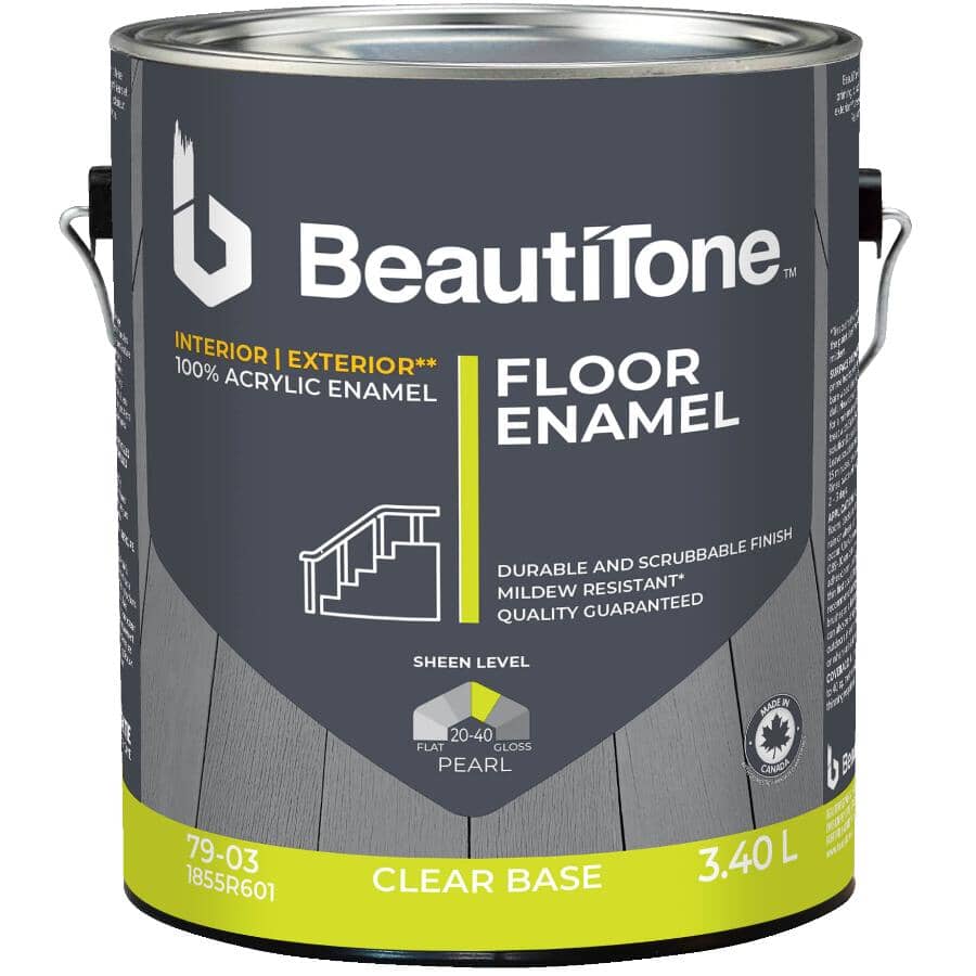 Interior / Exterior Acrylic Latex Pearl Floor Paint - Clear Base, 3.4 L