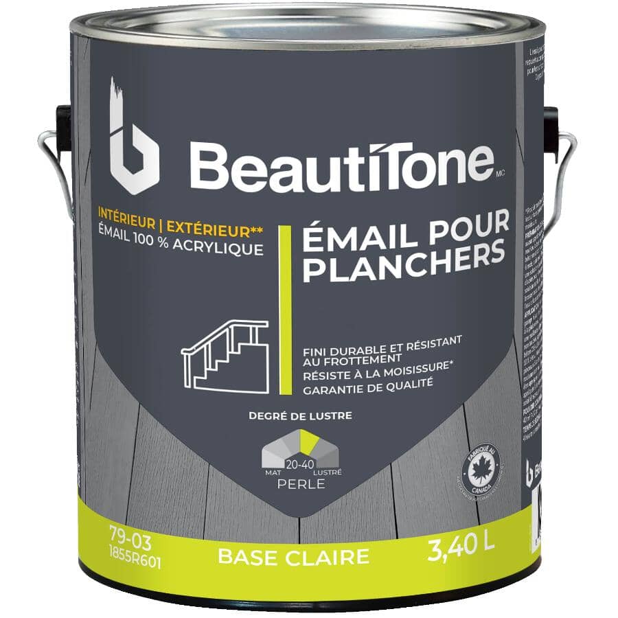 Interior / Exterior Acrylic Latex Pearl Floor Paint - Clear Base, 3.4 L