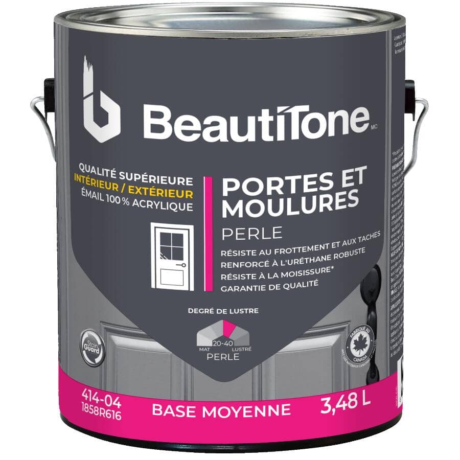 Interior / Exterior Acrylic Latex Pearl Trim & Door Paint - Medium Base, 3.48 L