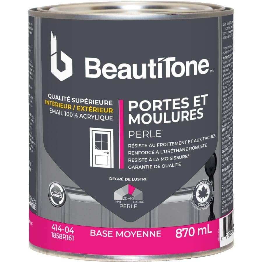 Interior / Exterior Acrylic Latex Pearl Trim & Door Paint - Medium Base, 870 ml