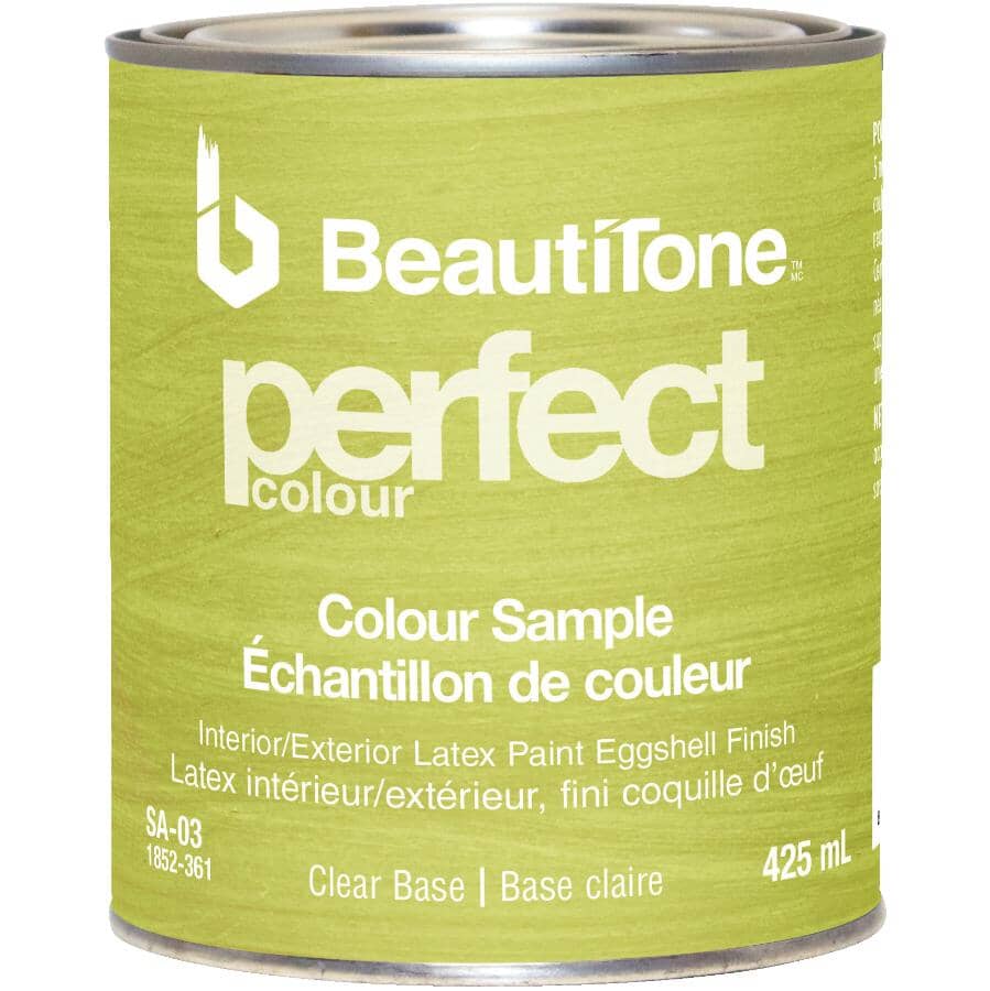 Interior / Exterior Latex Eggshell Perfect Colour Paint Sample - Clear Base, 425 ml