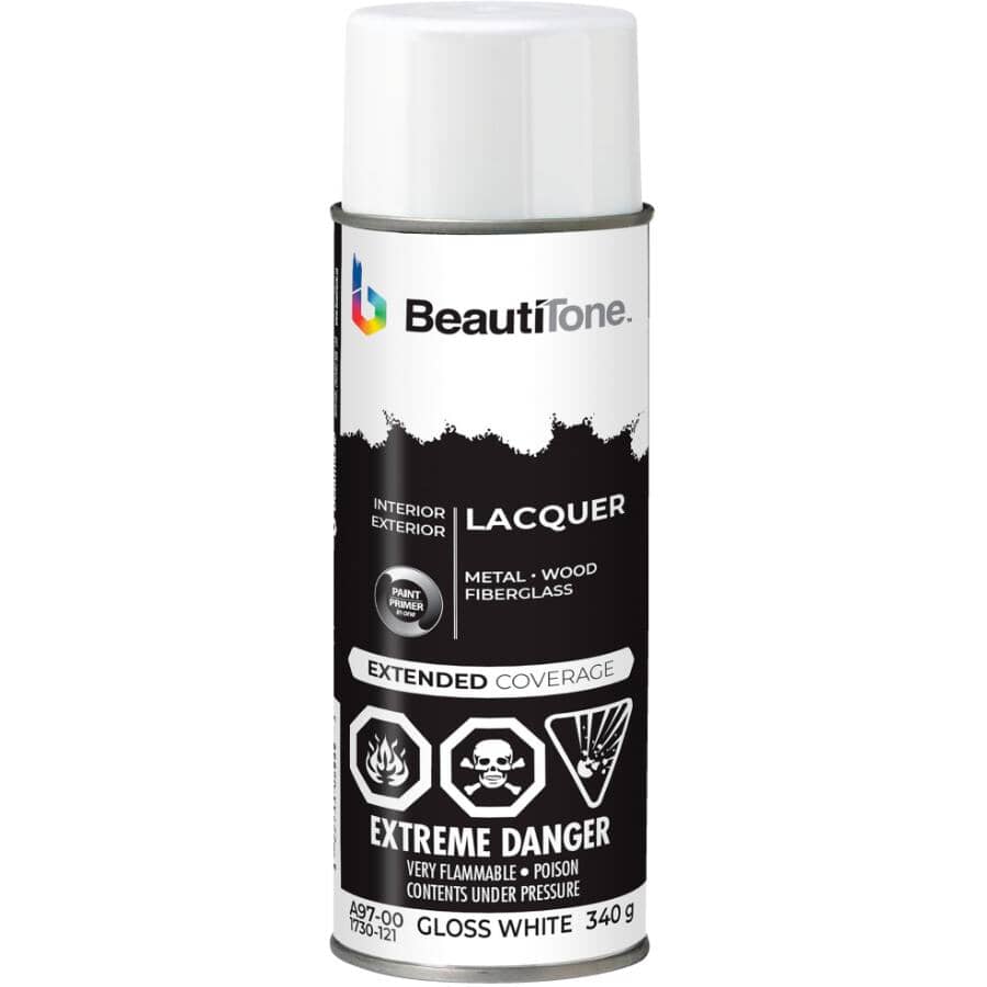 Lacquer Spray Paint - Gloss White, 340 g