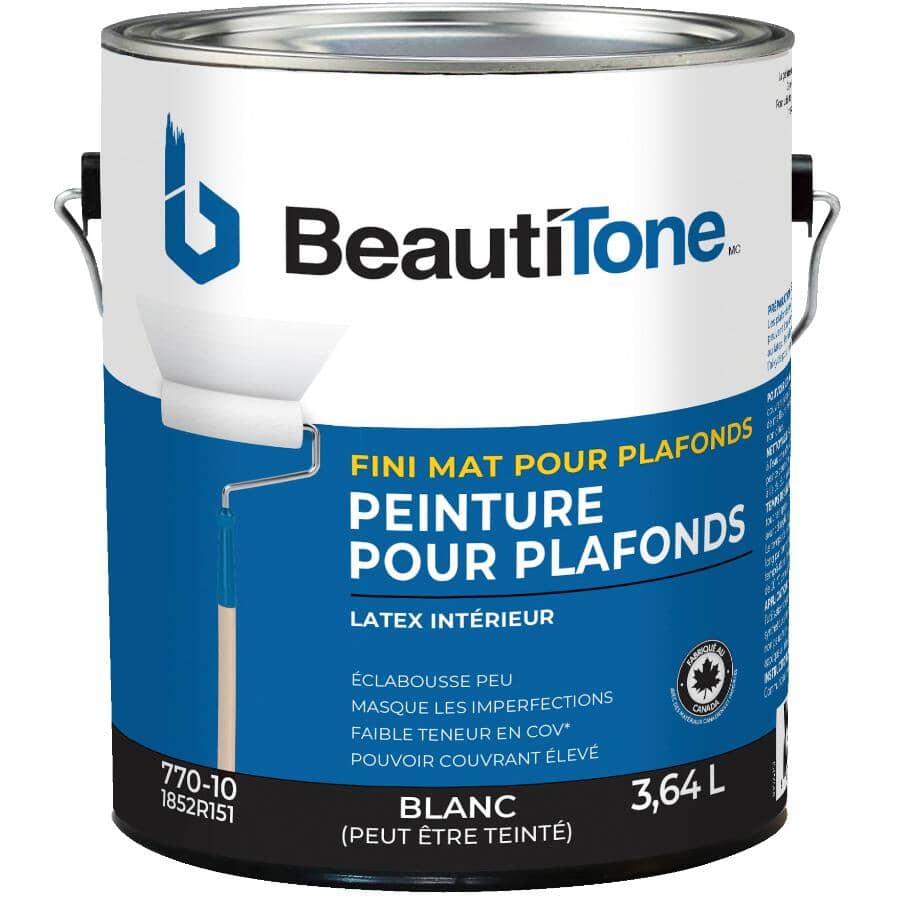 Latex Ceiling Paint - Flat White, 3.64 L