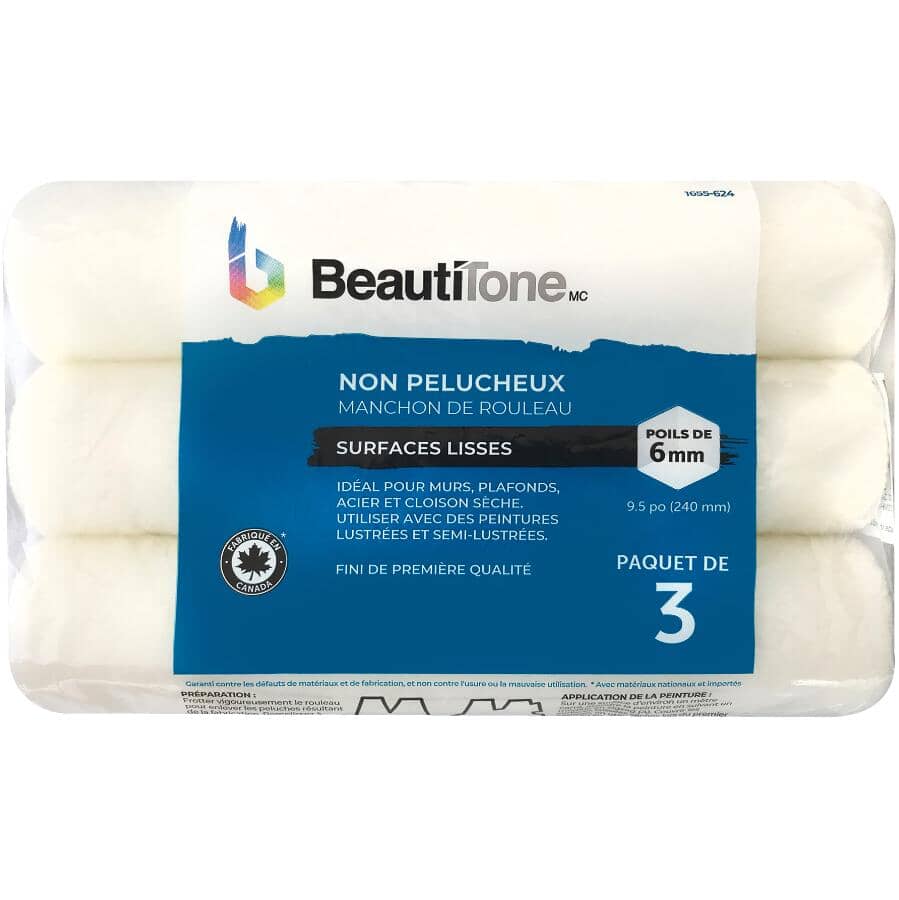 Lint Free Paint Roller Covers - 240 mm x 6 mm, 3 Pack