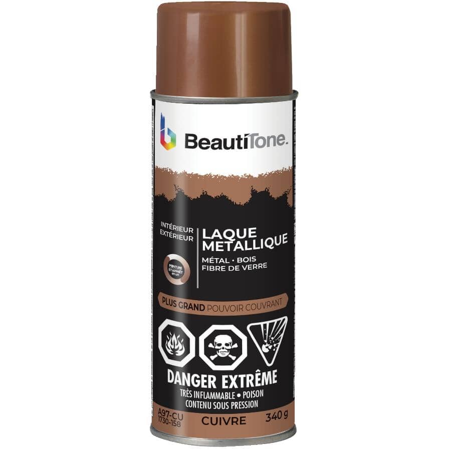 Metallic Lacquer Spray Paint - Gloss Copper, 340 g