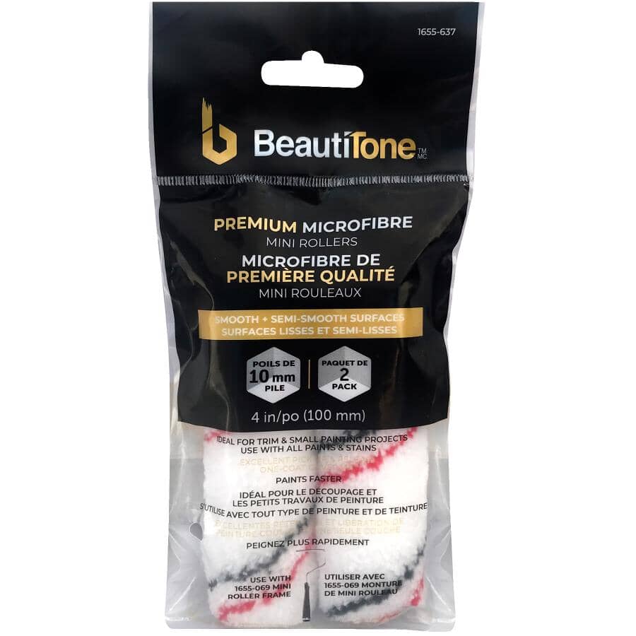 Microfibre Mini Roller Covers - 100 mm, 2 Pack