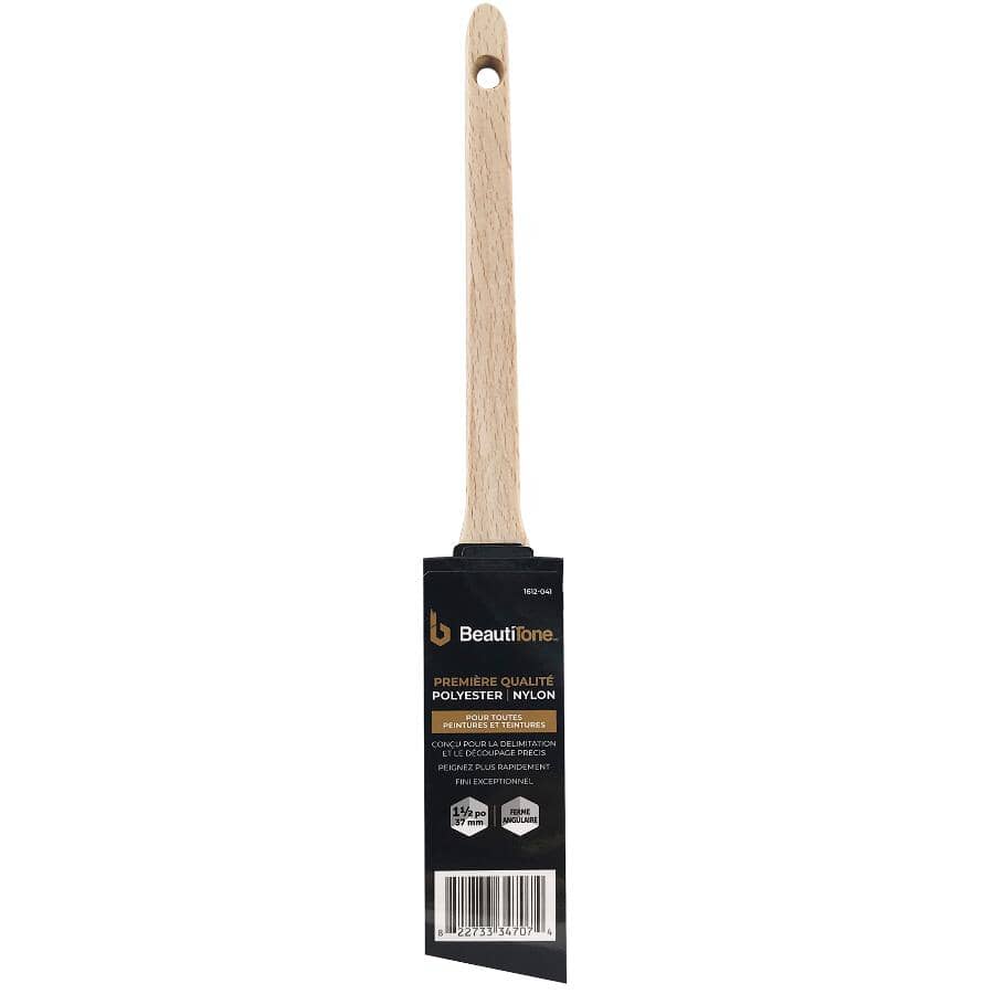 Nylyn Technology Angular Sash Paint Premium Brush - with Rat Tail Handle, 1.5" / 38 mm