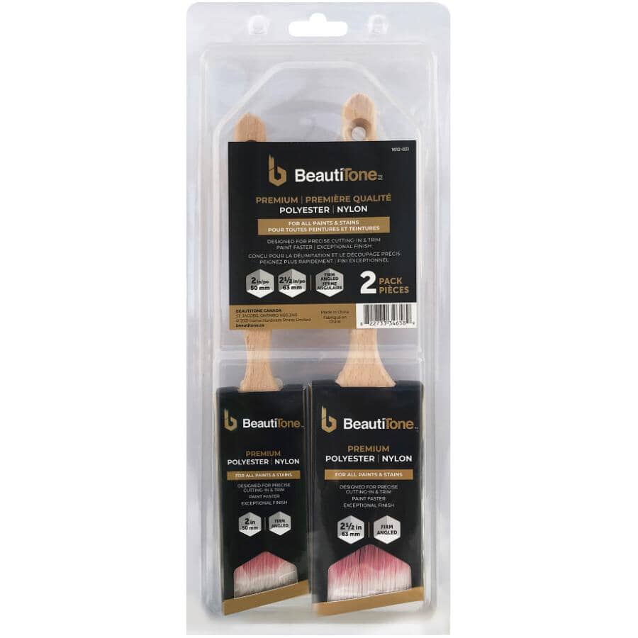 Nylyn Technology Angular Sash Paint Premium Brushes - Assorted Sizes, 2 Pack